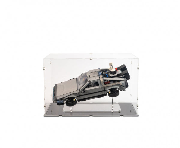 10300 DeLorean die Zeitmaschine aus Zurück in die Zukunft - Acryl Vitrine (mittel) & Ständer
