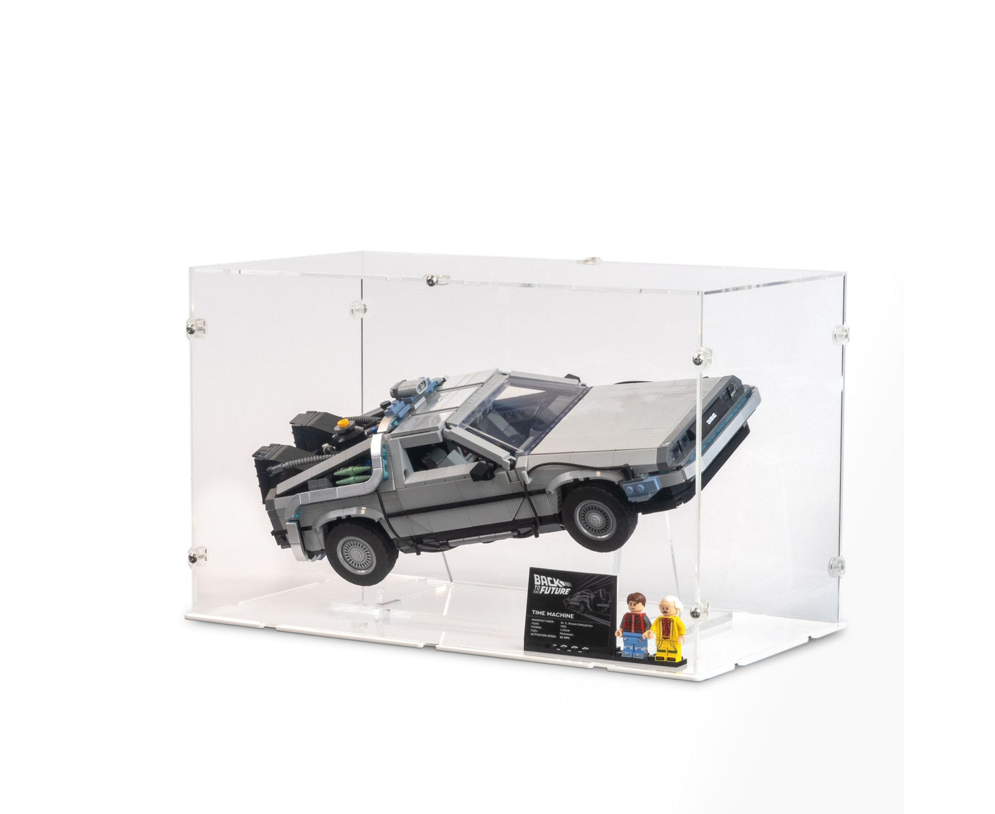10300 DeLorean Time Machine from Back to the Future - Acrylic Display Case (medium) & Stand