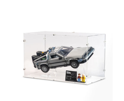 10300 DeLorean Time Machine from Back to the Future - Acrylic Display Case (medium) & Stand