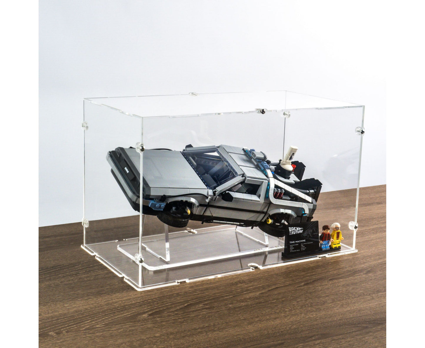 10300 DeLorean Time Machine from Back to the Future - Acrylic Display Case (medium) & Stand