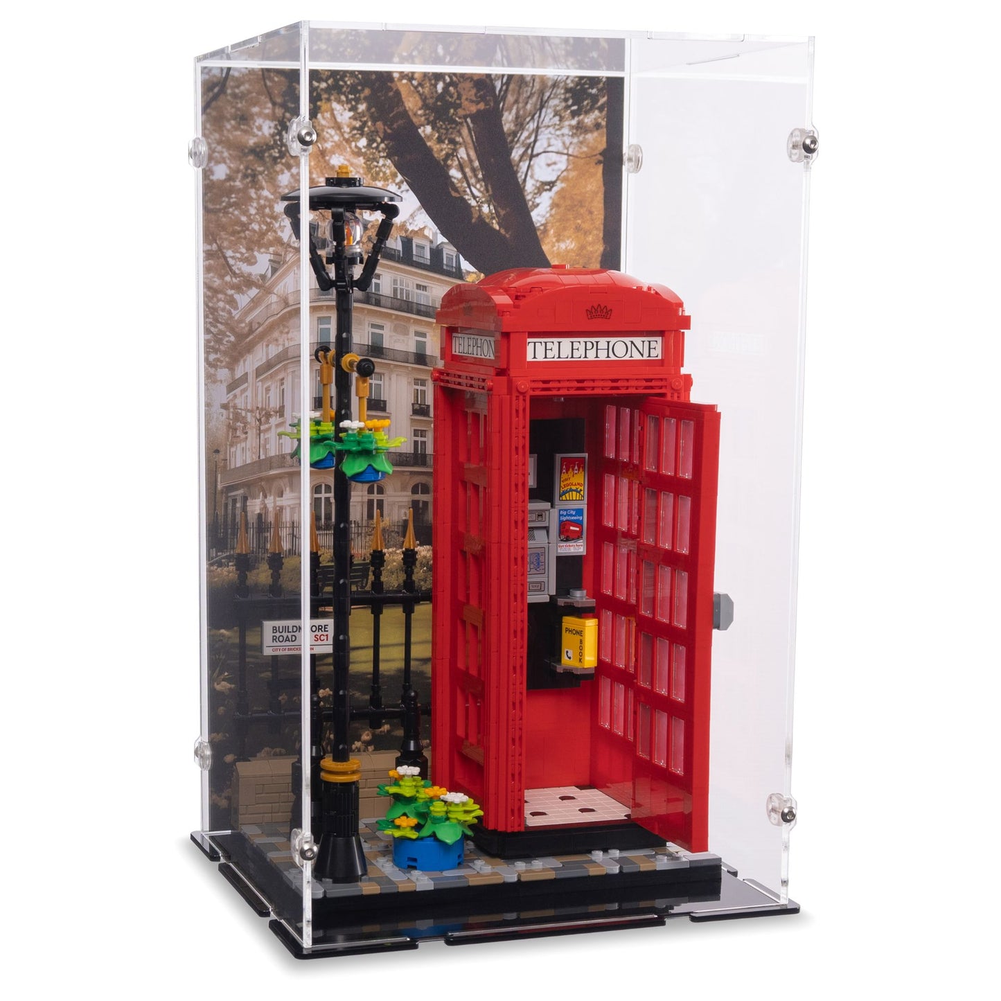 21347 Red London Telephone Box - Acrylic Display Case Lego