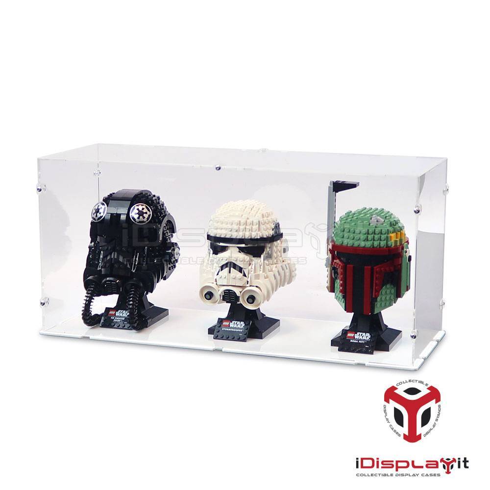 3x Star Wars Helme - Acryl Vitrine Lego