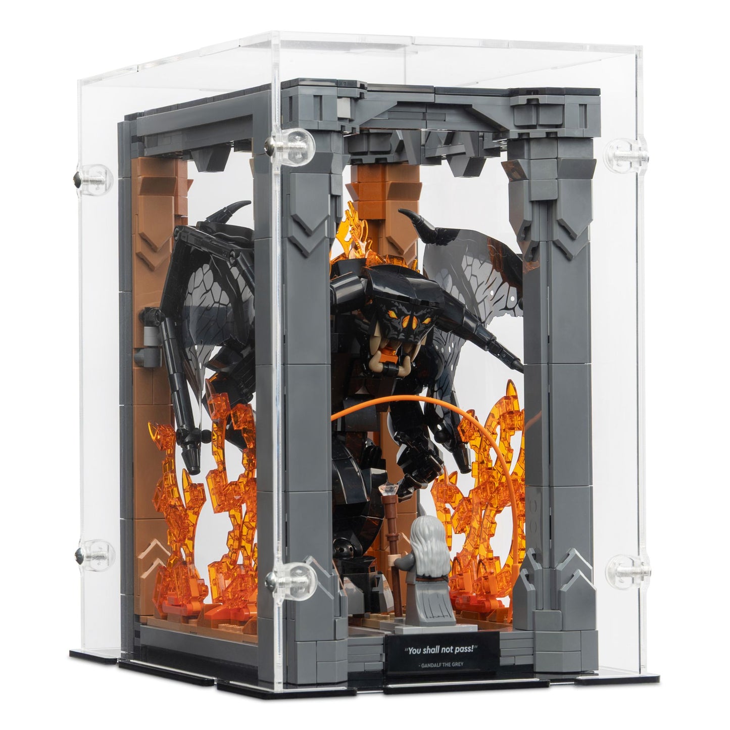 10367 The Lord of the Rings: Balrog Bookends (closed) - Acrylic Display Case Lego