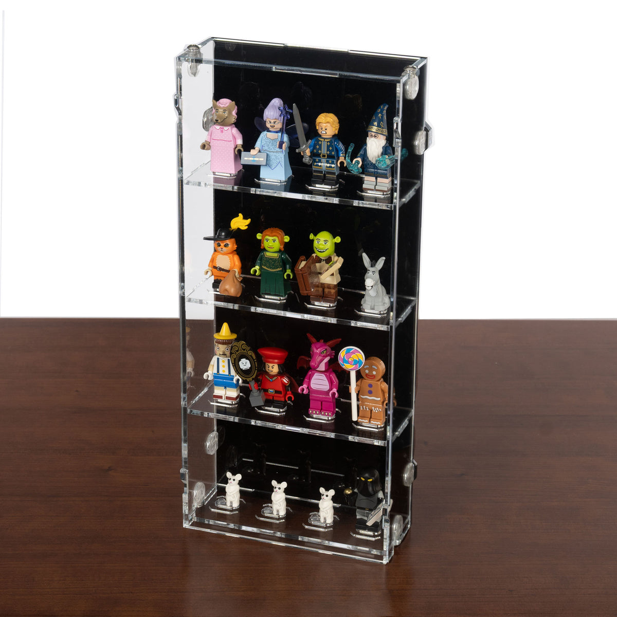 2-in-1 Acryl Vitrine für 16 LEGO® Minifiguren – Wand- & Tischdisplay 4×4