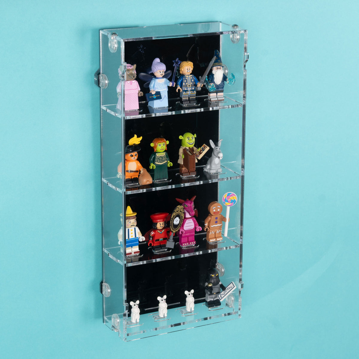 2-in-1 Acryl Vitrine für 16 LEGO® Minifiguren – Wand- & Tischdisplay 4×4