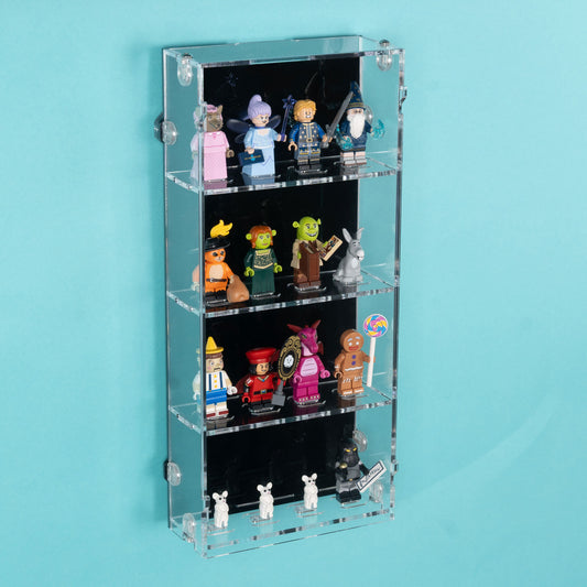 2-in-1 Acryl Vitrine für 16 LEGO® Minifiguren – Wand- & Tischdisplay 4×4