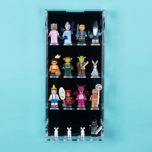 2-in-1 Acryl Vitrine für 16 LEGO® Minifiguren – Wand- & Tischdisplay 4×4