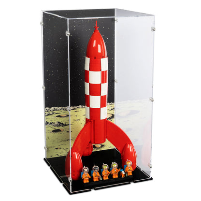 21367 Tintin Mondrakete - Die Mondrakete von Tim und Struppi - Acryl Vitrine Lego
