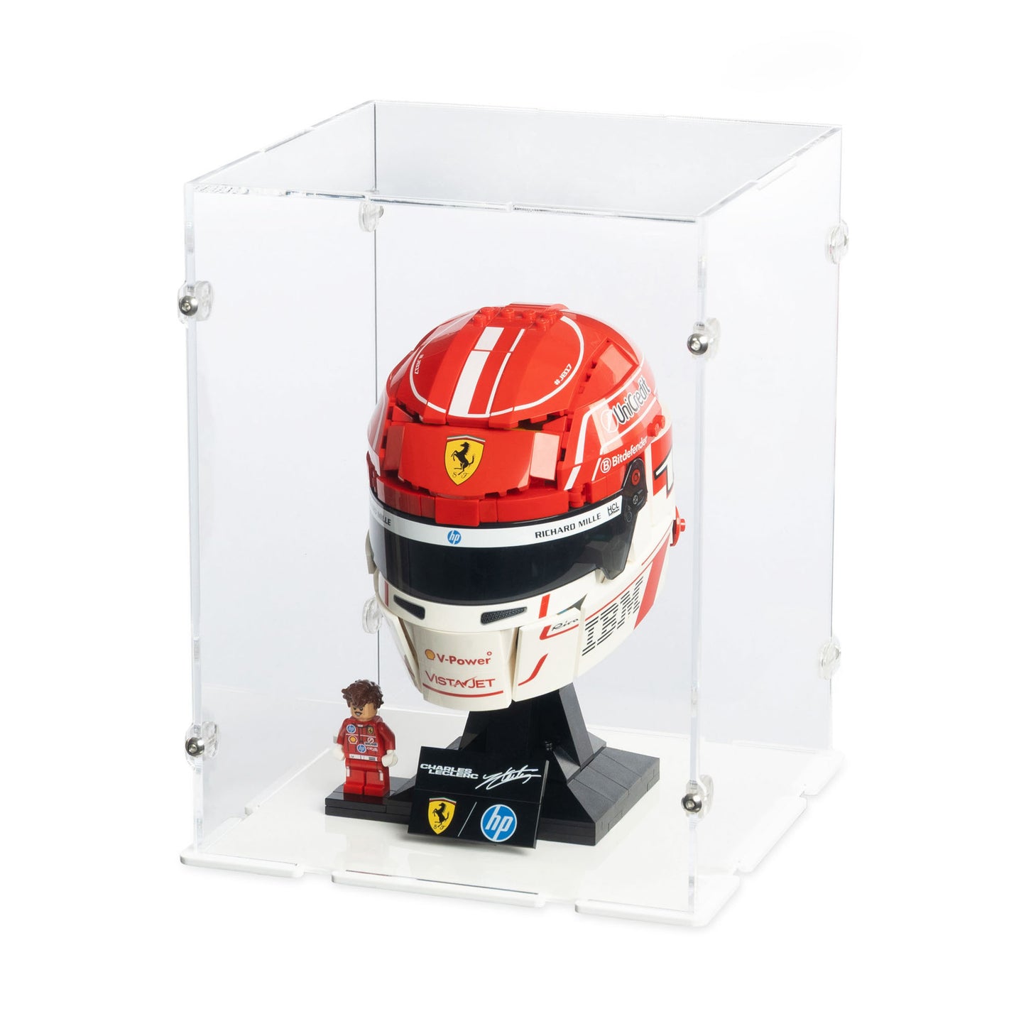 43014 Scuderia Ferrari HP Charles Leclerc Helm - Acryl Vitrine Lego
