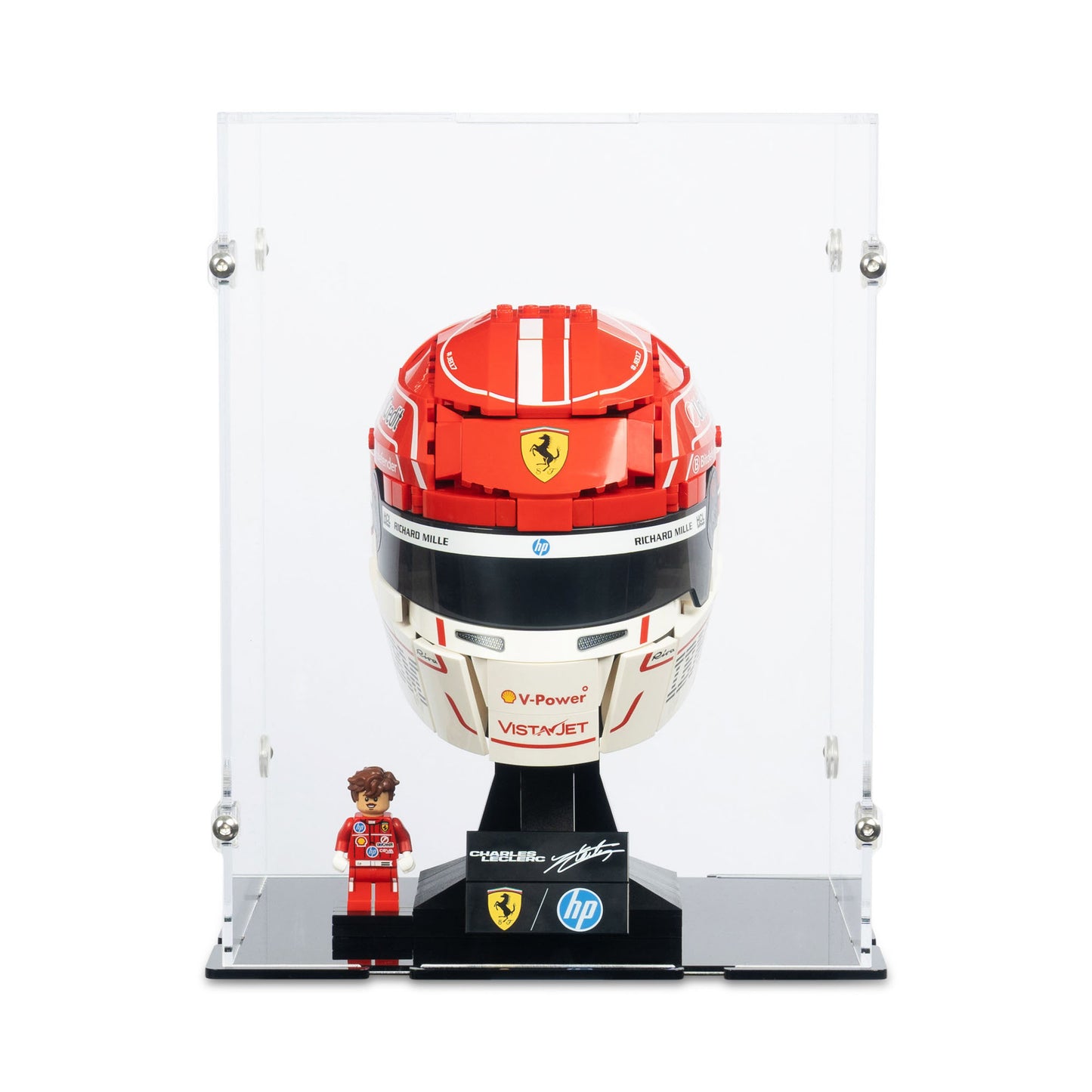 43014 Scuderia Ferrari HP Charles Leclerc Helm - Acryl Vitrine Lego