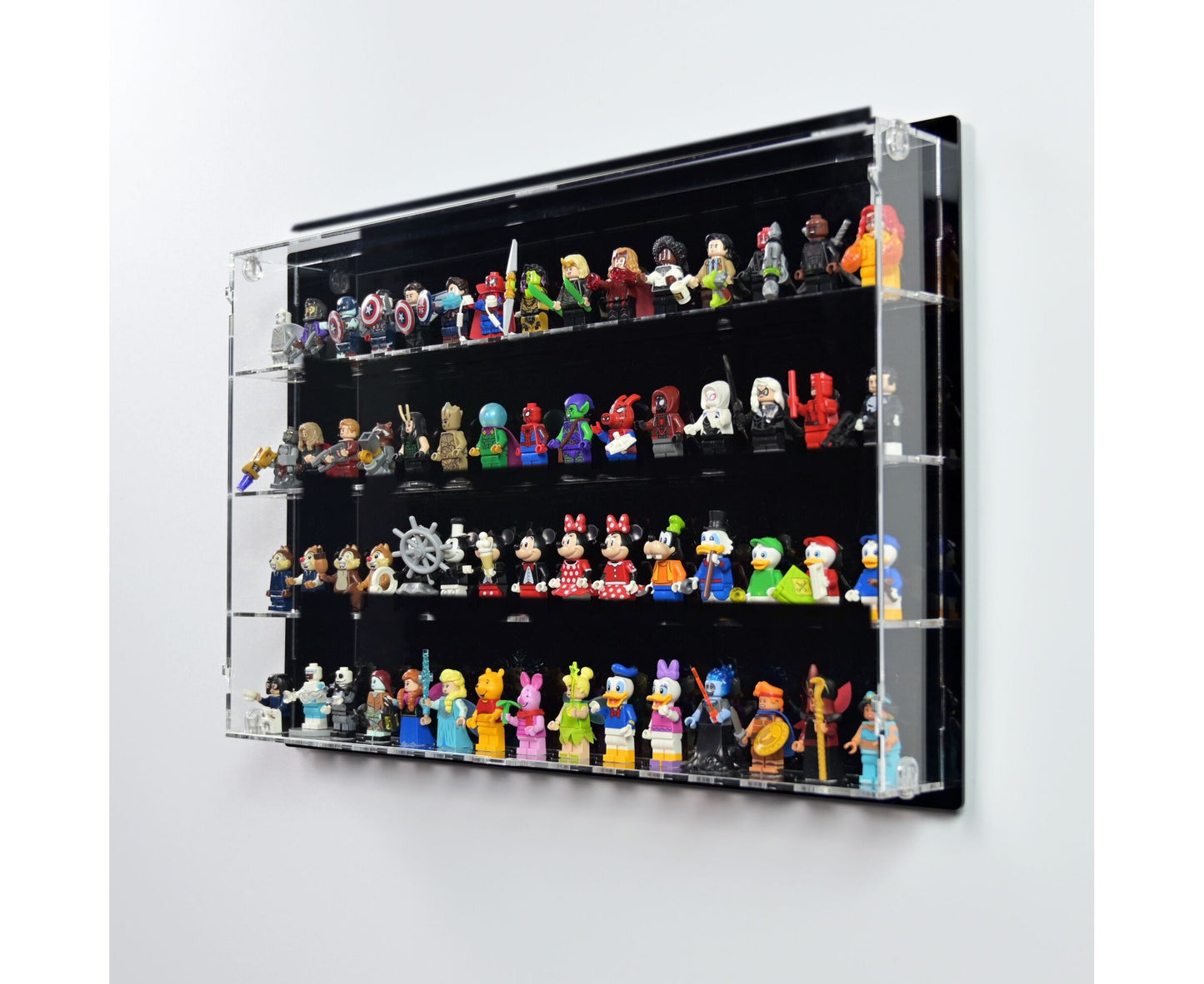 60 Lego Minifigures - Acrylic Wall Display Case