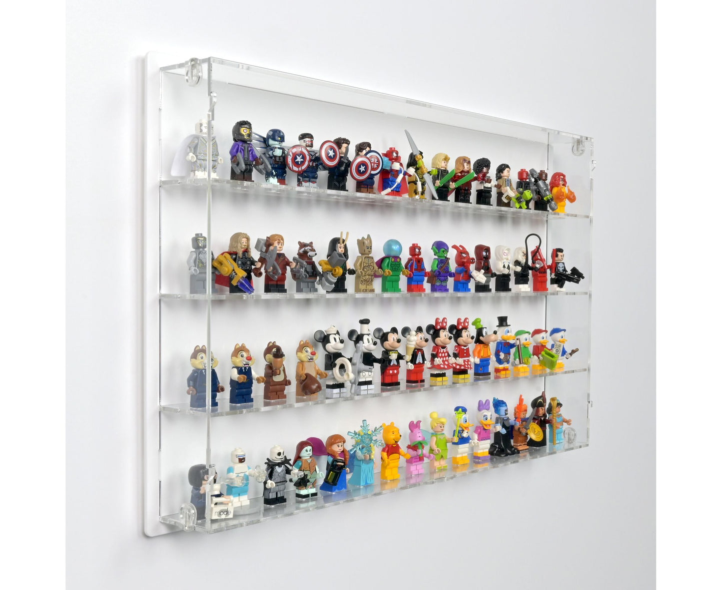 60 Lego Minifigures - Acrylic Wall Display Case