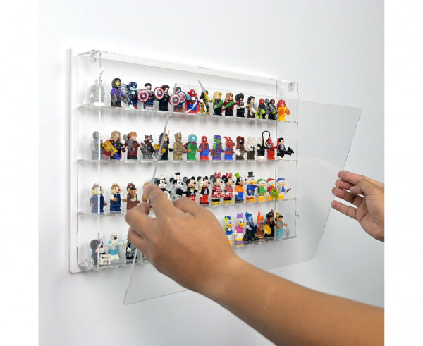 60 Lego Minifiguren - Acryl Wand Vitrine