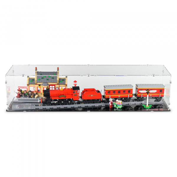 76423 Hogwarts Express & der Bahnhof von Hogsmeade - Acryl Vitrine Lego