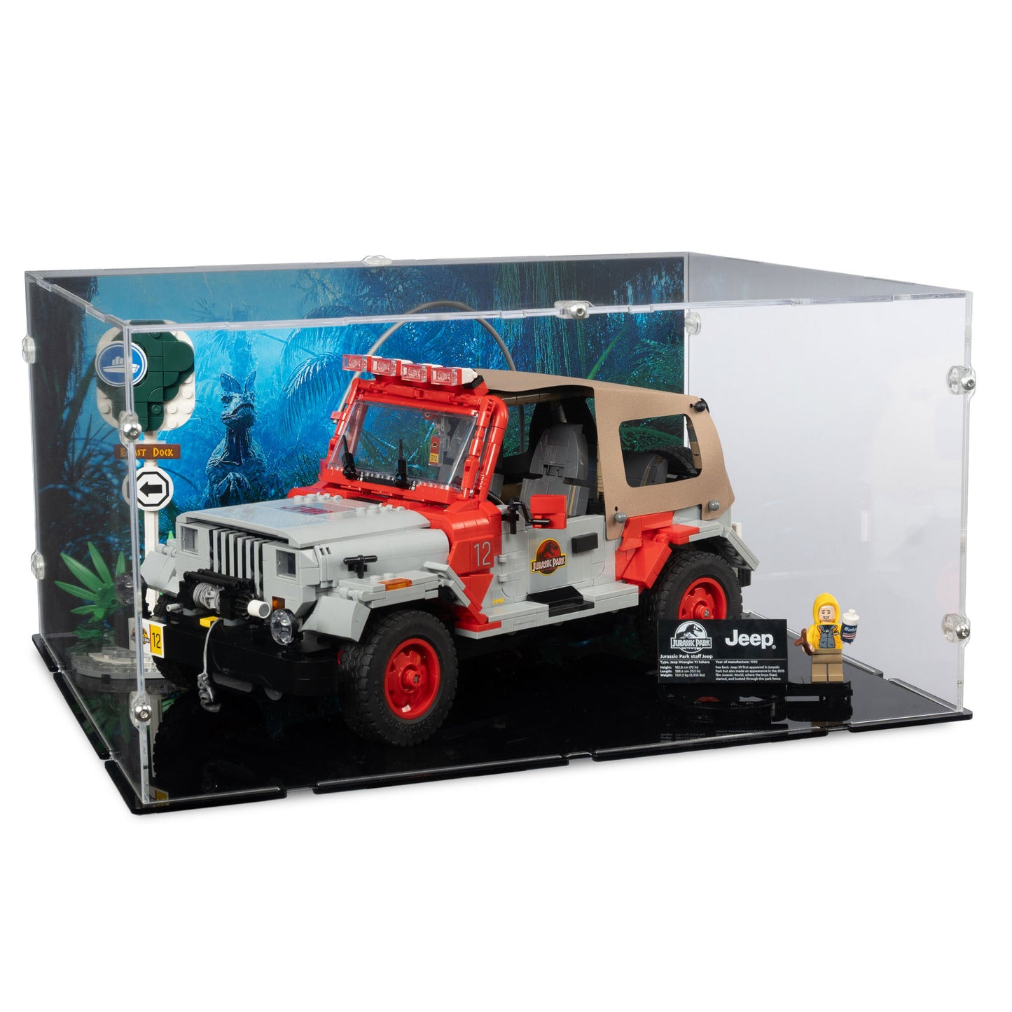 77984 Jurassic Park Jeep® Wrangler - Acryl Vitrine Lego