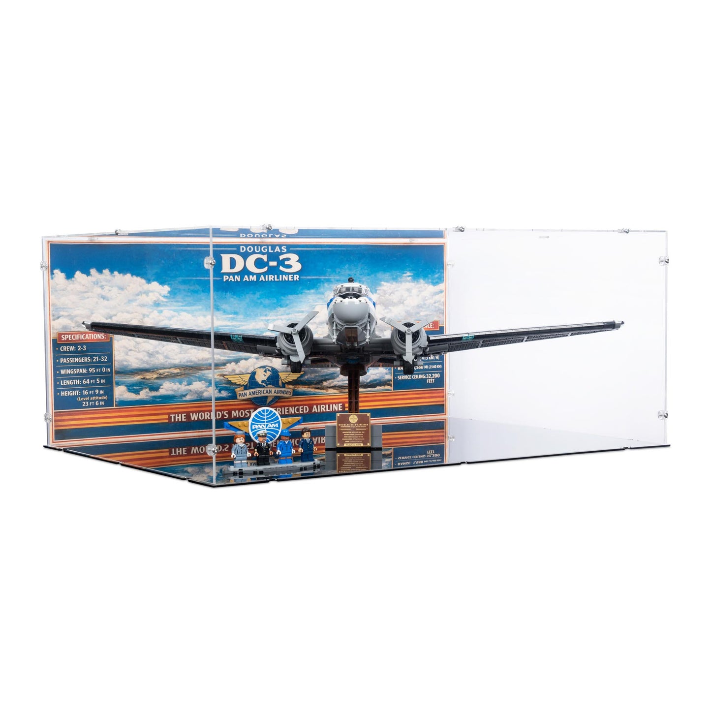 11378 Douglas™ DC-3™ PAN AM® Passagierflugzeug - Acryl Vitrine Lego